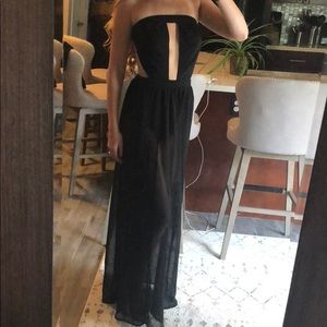 Backless Black Maxi Dress
